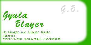 gyula blayer business card